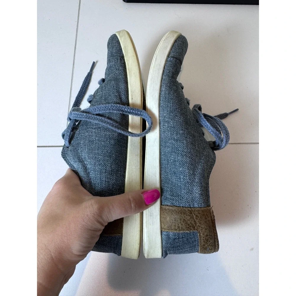 Chaco Kanarra Sneakers Women 8.5 Blue‎ Canvas Leather Trim Comfort Minimalist